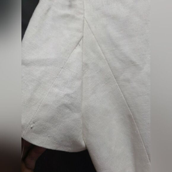 John Meyer Womens White Linen Rayon Short Sleeve Blazer Jacket Size 12 NWOT - Picture 9 of 12